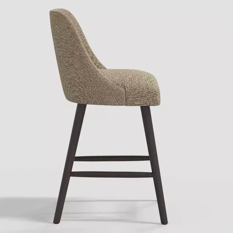 Sgabello da bar imbottito senza braccioli, schienale alto, colore carbone/beige/blu scuro/bianco, 1 posto
