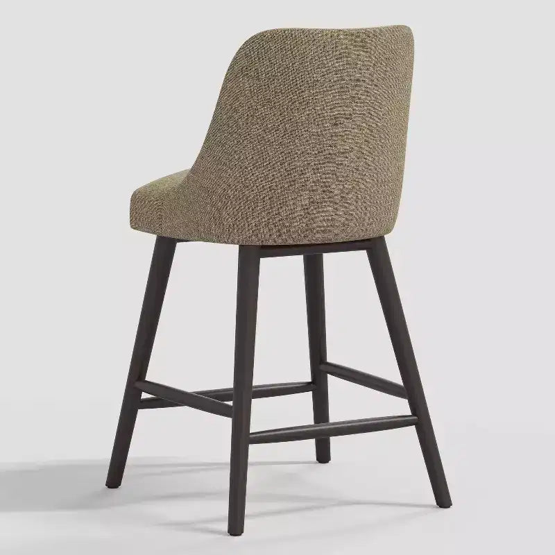 Sgabello da bar imbottito senza braccioli, schienale alto, colore carbone/beige/blu scuro/bianco, 1 posto