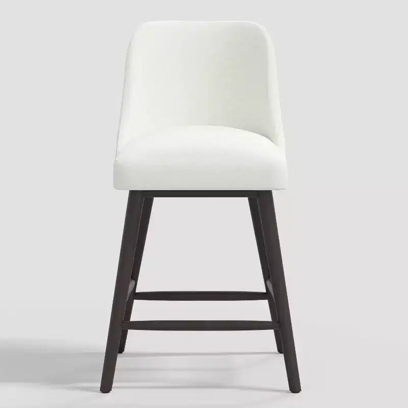 Sgabello da bar imbottito senza braccioli, schienale alto, colore carbone/beige/blu scuro/bianco, 1 posto