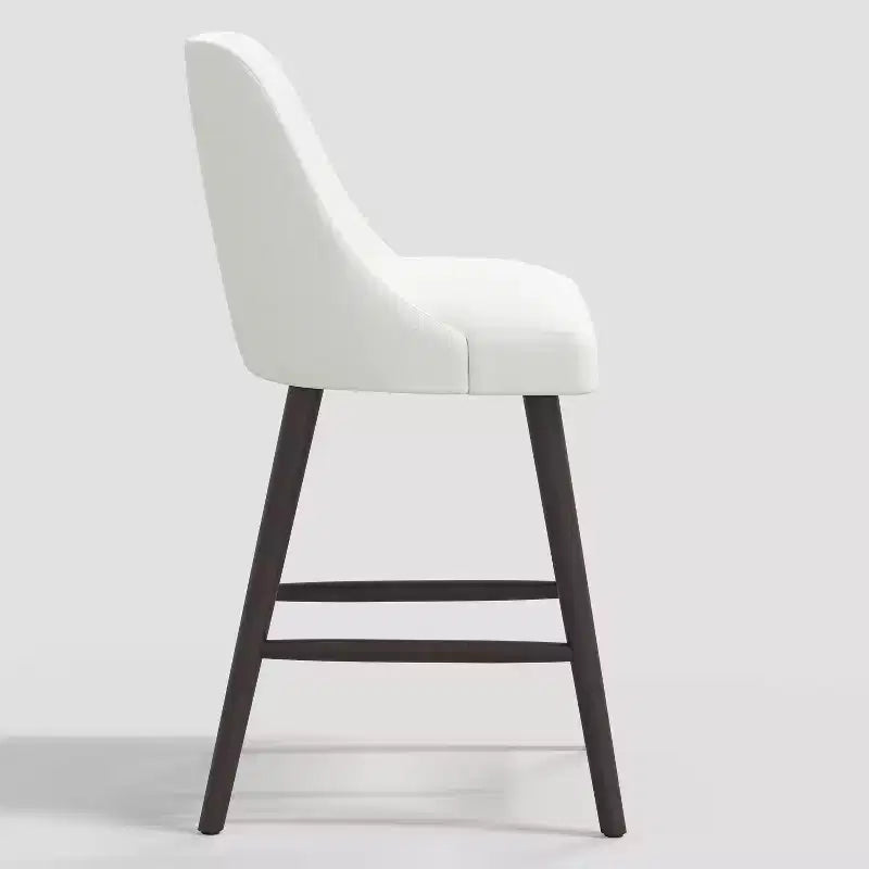 Sgabello da bar imbottito senza braccioli, schienale alto, colore carbone/beige/blu scuro/bianco, 1 posto