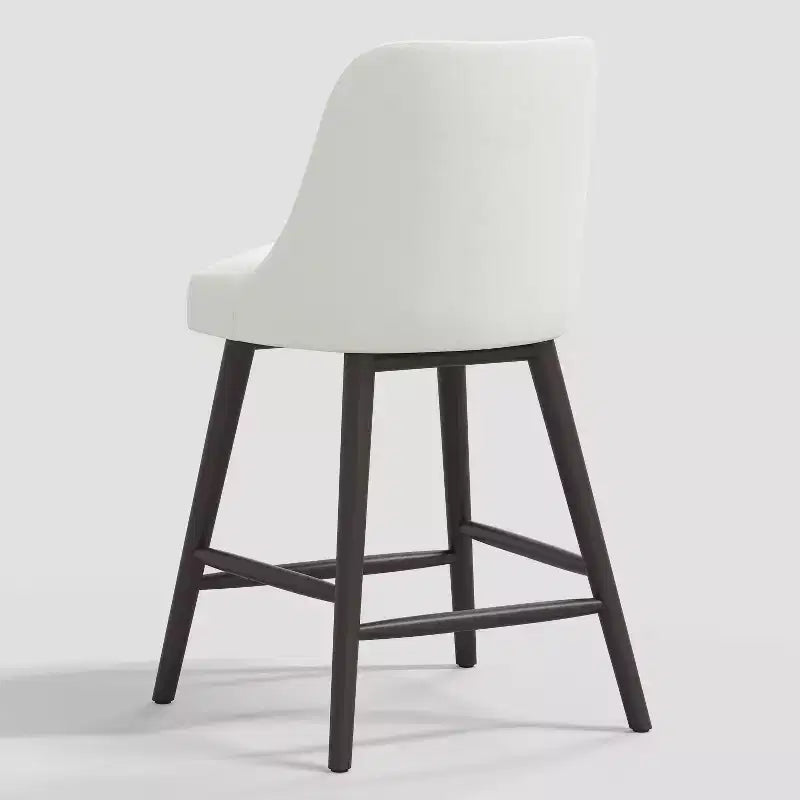 Sgabello da bar imbottito senza braccioli, schienale alto, colore carbone/beige/blu scuro/bianco, 1 posto