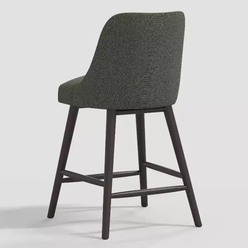 Sgabello da bar imbottito senza braccioli, schienale alto, colore carbone/beige/blu scuro/bianco, 1 posto