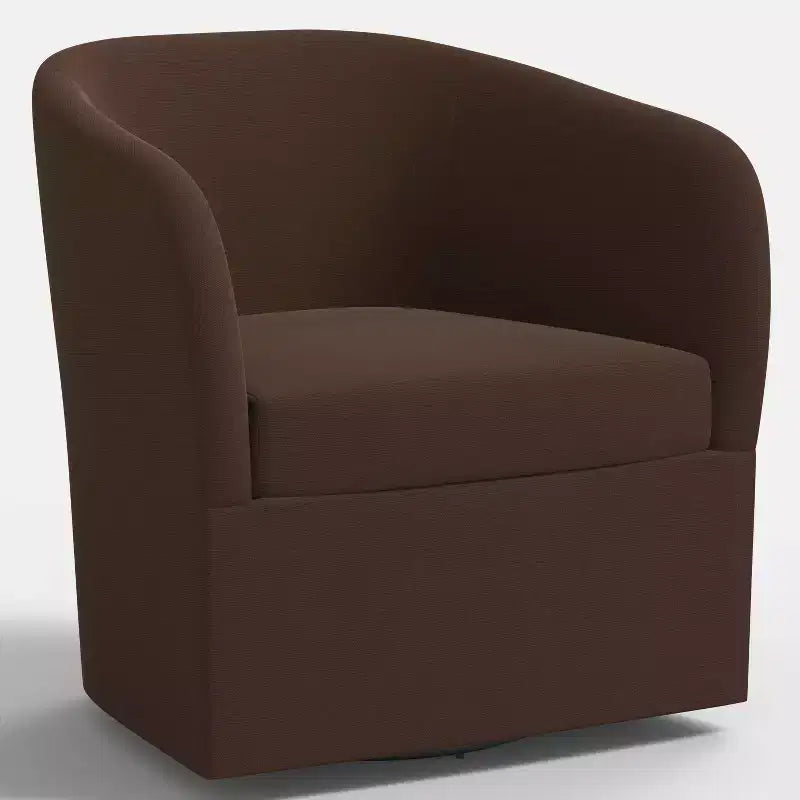 Poltrona girevole in lino, stile a botte, 1 posto