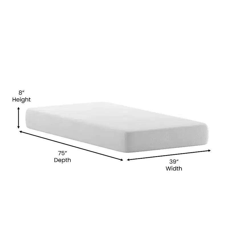 Materasso in memory foam bianco a media rigidità, Singolo/Piazza e mezza/Matrimoniale/King, 1-2 persone