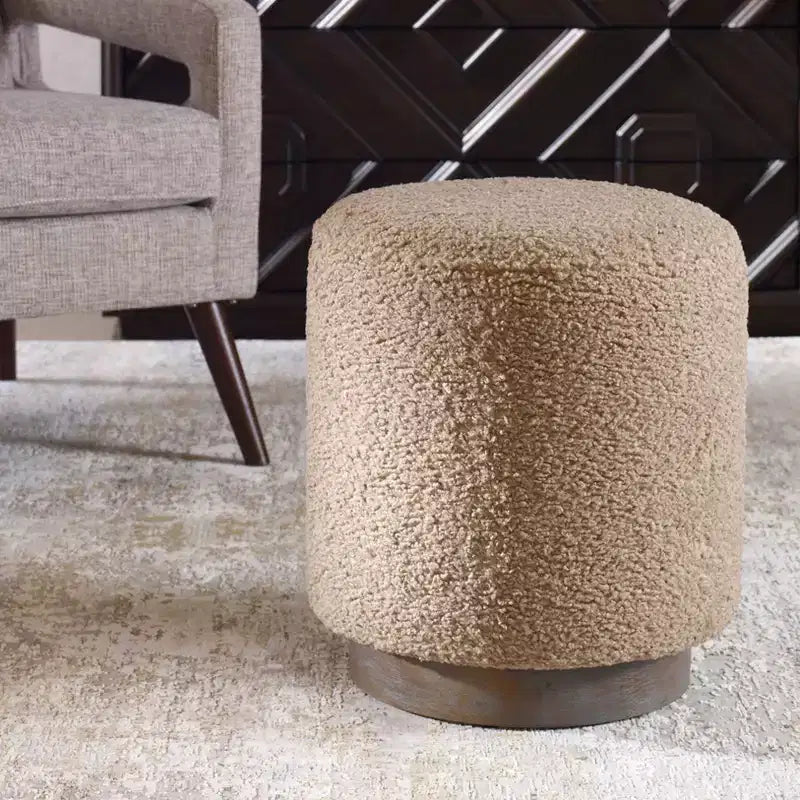 Pouf rotondo Latte, 1 posto